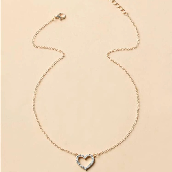 Cubic Zirconia Gold Heart Necklace - Picture 5 of 8